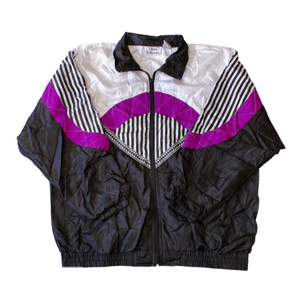 Vintage 80s/90s Funky Fun Purple Windbreaker